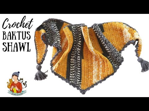 Crochet Easy Baktus Shawl / Scarf / Cowl