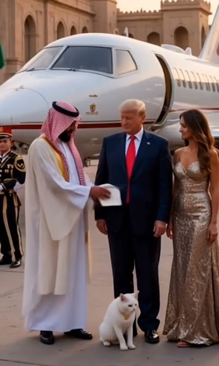 Saudi Royal Gift: King Salman Presents Private Jet to Donald Trump at Twilight Ceremony😺🐈
