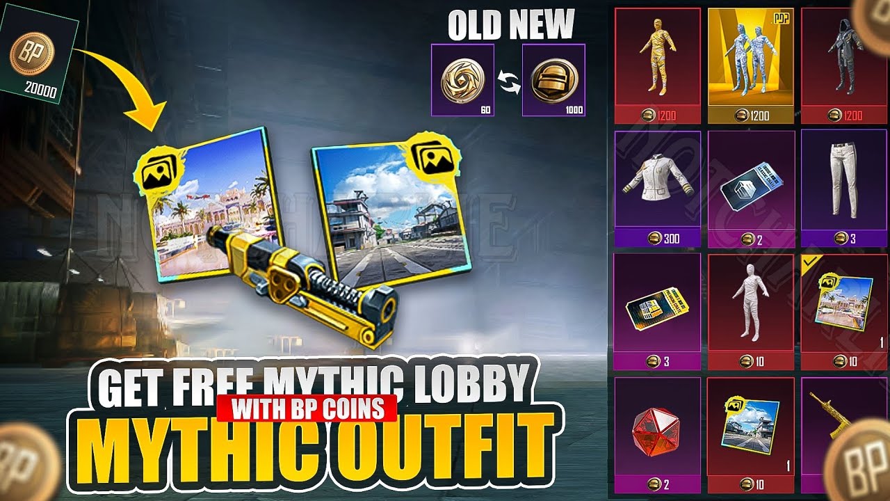 Wow  Get Free Mythic Lobby And Mythic Outfit With Bp Coins In 32 Update  New Coins  Pubg Mobile
