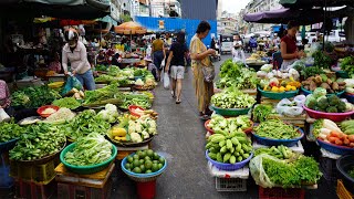 The Best Morning Food Market Scene 2025 – Walk Around Boeng Trabek Plaza & Chbar Ampov Food Market