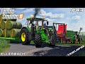 Making grass bales  spreading manure  animals on ellerbach  farming simulator 19  episode 43