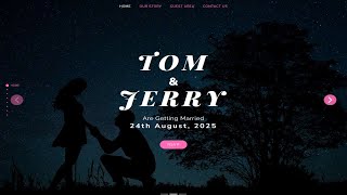 Weeding Party - Valentine Days - Marriage Ceremony Website Design -HTML- CSS - JavaScript- 100% Free