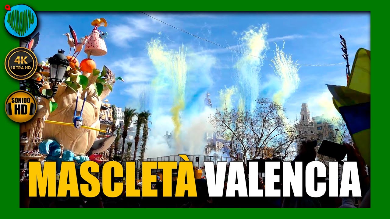 💚 Mascletà por Ucrania · Fallas de VALENCIA · Pirotecnia Tamarit · España Travel Vlog · 4K + HD