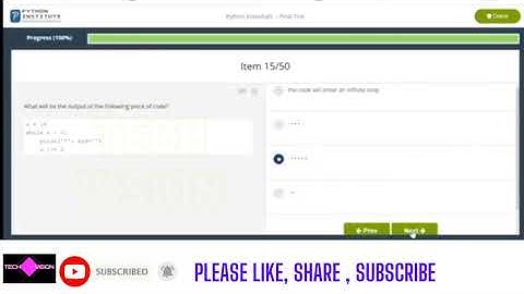 CISCO - Python Final Test Answers ( PCAP - Programming essential in Python) #cisco #finalanswer