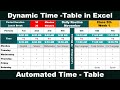 Create a Dynamic School Time Table in Excel Like a Pro