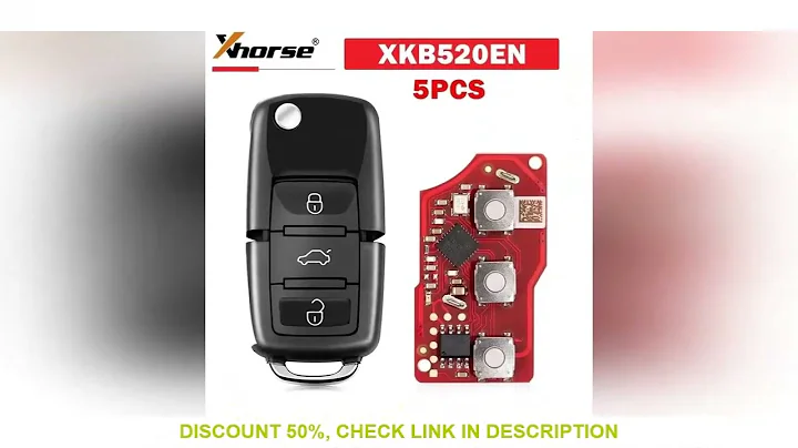 5PCS Xhorse XKB520EN Second Generation Replaced of XKB501EN Wire Remote Key for VW B5 Flip 3 Buttons