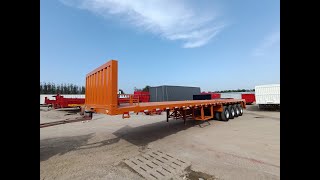 SUNSKY 4 axle flatbed trailer with front wall for sale
