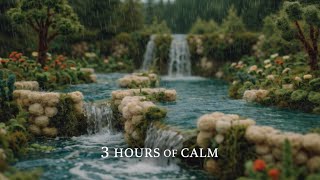 Waterfall Rain & Piano for Sleep – 3 Hours | Garden Falls | Soft Atlas screenshot 4