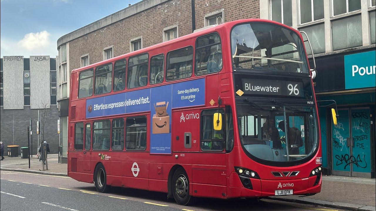 *Hillclimbs ft. Watling Street thrash* | Journey on route 96 | Arriva London HV39 LJ11EFK | G2 B5LH