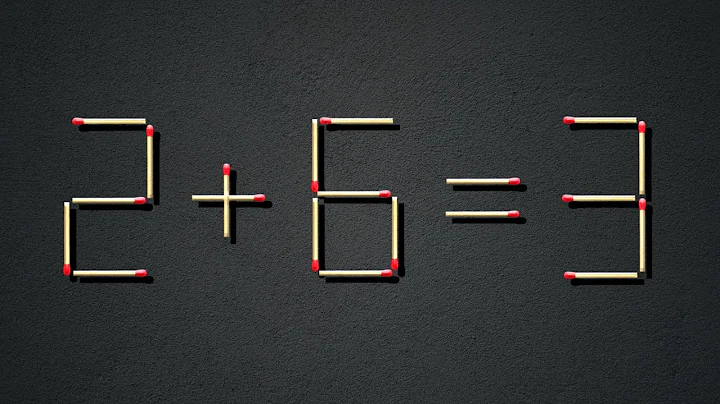 Move only 1 stick to make equation correct | Matchstick Puzzle 2+6=3