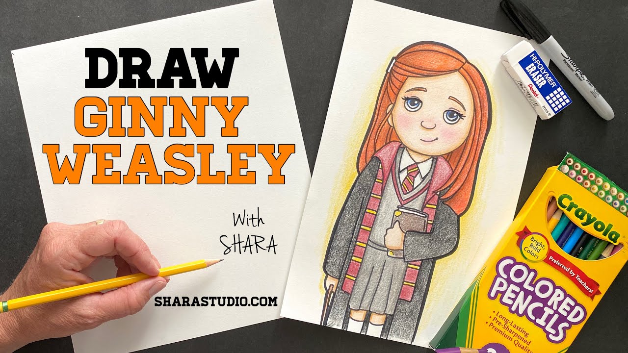 draw ginny weasley, how to draw ginny weasley, ginny weasle...