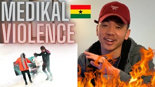 MEDIKAL - VIOLENCE (FREESTYLE VIDEO 2021) AMERICAN REACTION! Ghana Drill Rap Music 🇬🇭🔥