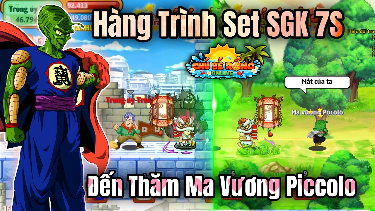 Ngọc Rồng Online - Hành Trình Set SGK 7S Đi Doanh Trại Và Đến Thăm Nhà Đại Ma Vương Picolo