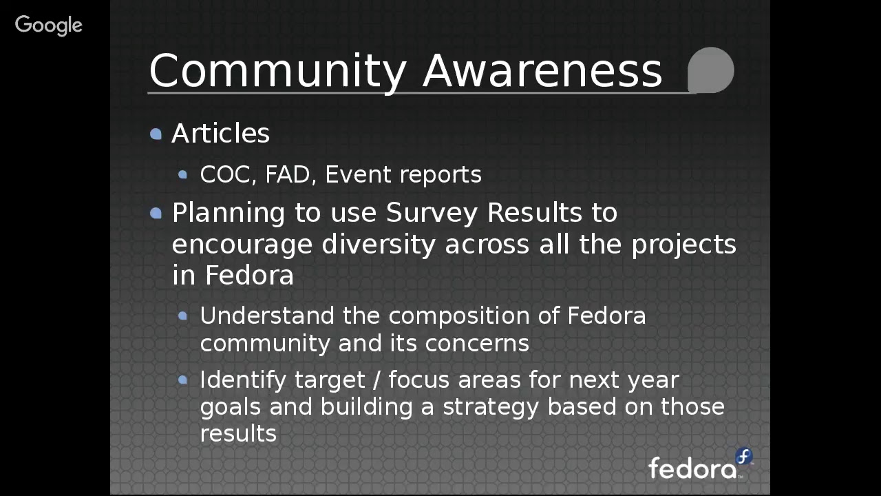 Fedora Council Subproject Report: Diversity Team (April 2017) - YouTube