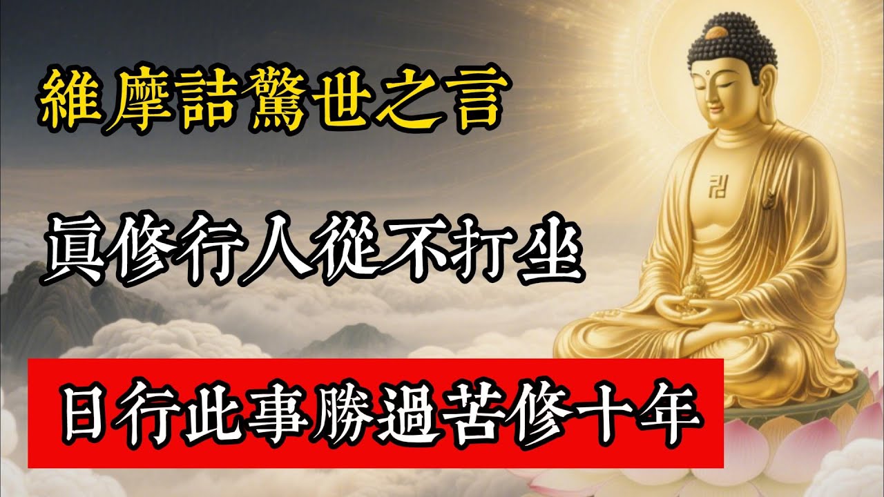 維摩詰驚世之言：真修行人從不打坐，日行此事勝過苦修十年!#佛教 #佛家 #佛法 #佛學知識 #佛學智慧 #修心修行 #佛教文化 #禪悟人生 #傳統文化