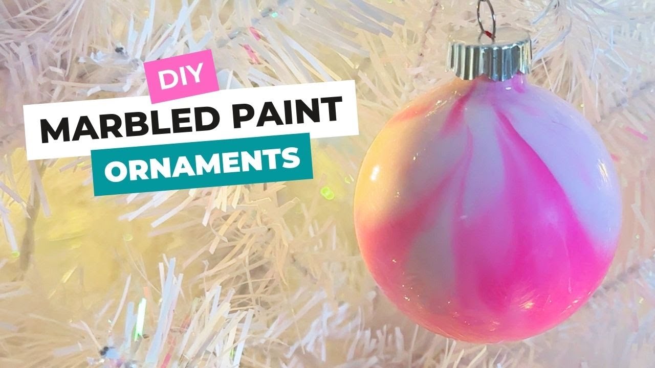 DIY Marbled Paint Ornaments with Acrylic Paint YouTube