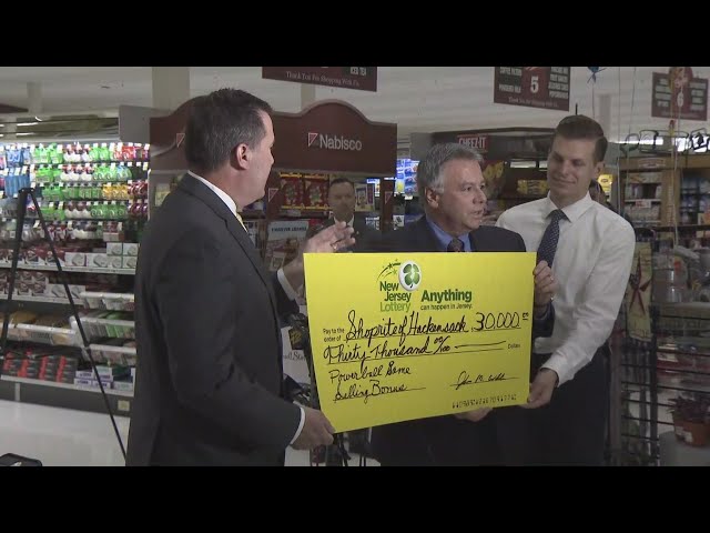 New Jersey Lottery News Conference On Winning Powerball Store class=
