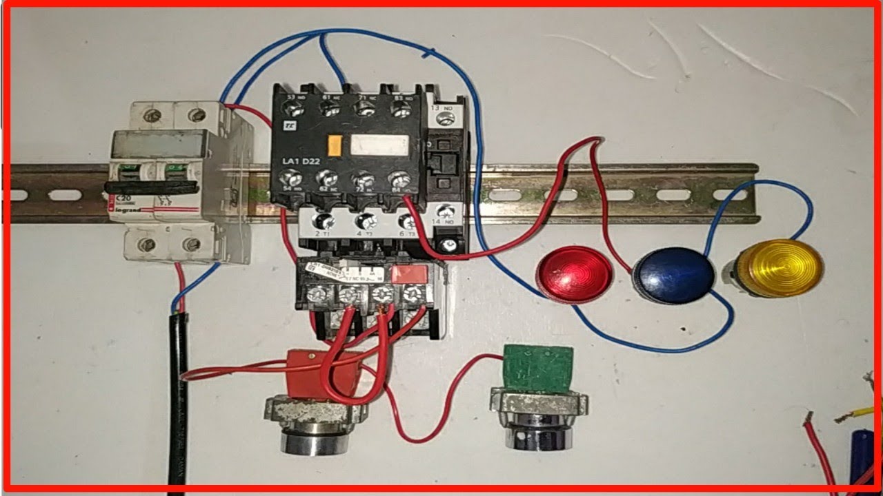 DIRECT ONLINE STARTER ON, OFF, TRIP INDICATOR WIRING CONNECTION - YouTube