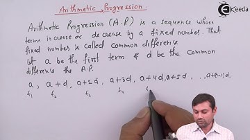 Arithmetic Progression - Progression and Series - IIT JEE Mathematics
