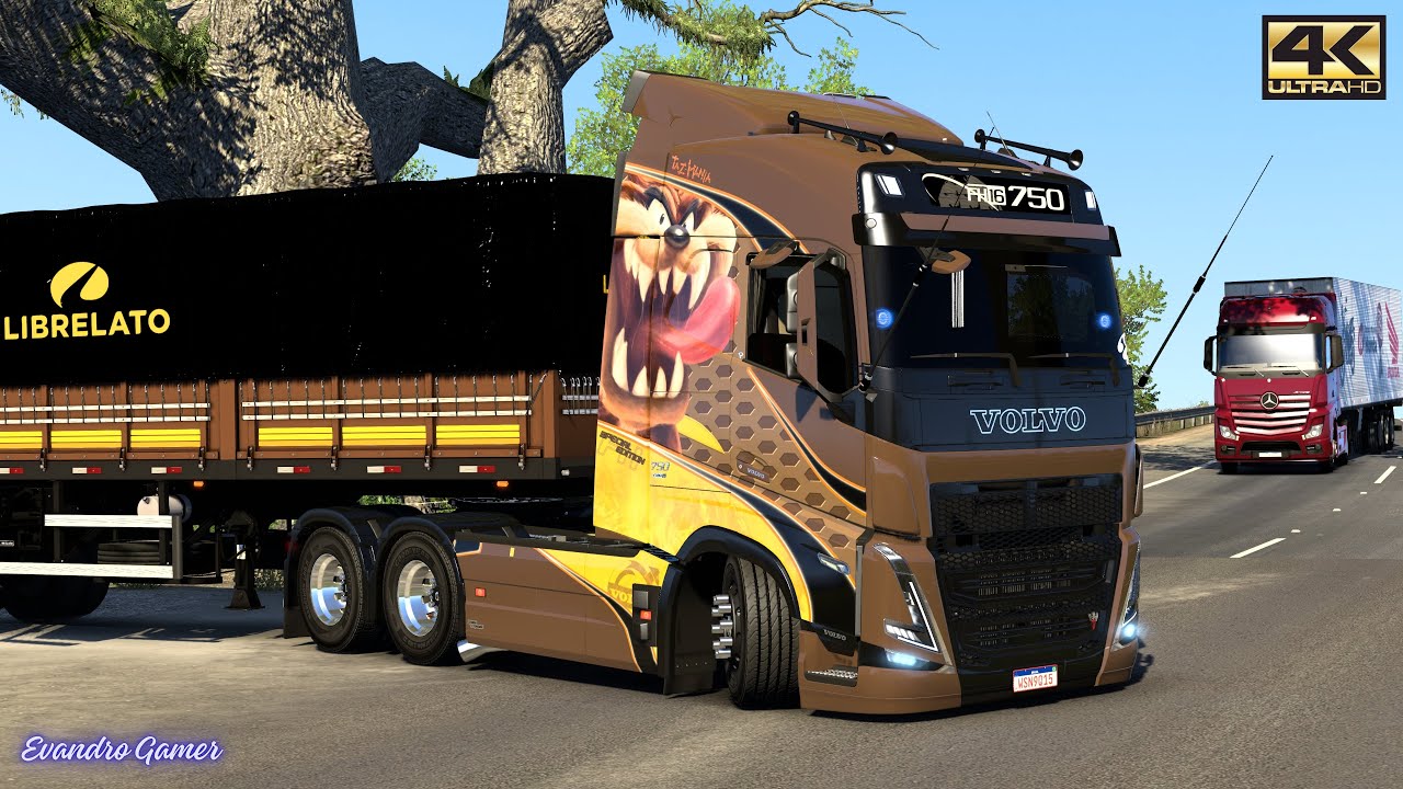 Volvo FH16 750 TASMÂNIA Librelato Rodotrem (Milho 47 t) Dest Campinas Ets2 V1.54
