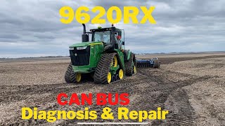 2021 John Deere 9620RX sets multiple communication faults and speed is de-rated to 6 mph.