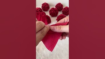 Paper towel folding red rose method