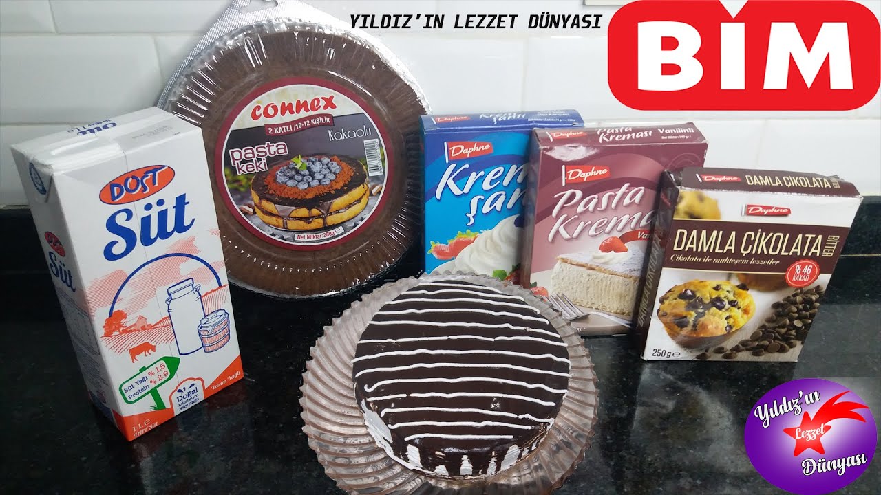 BİM MALZEMELERİYLE 5 DAKİKADA KOLAY YAŞ PASTA Yaş Pasta Az