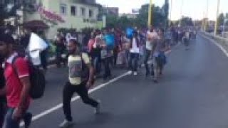 Frustrated Migrants Begin Walk To Vienna