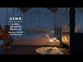 ASMR 눈 내리는 숲속 오두막과 포근한 장작 타는 소리 + 기타 | Small cabin in a snowy forest ambience &amp; Fireplace