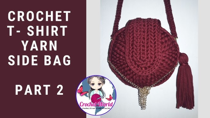 Crochet bag made of tshirt yarn 😊 : r/crocheting