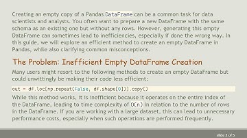 Efficiently Create an Empty DataFrame in Pandas