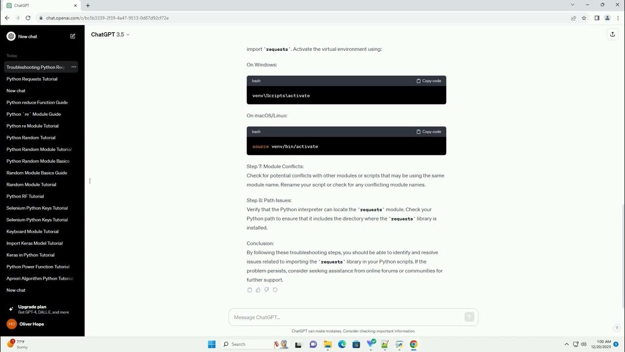 Import requests in python not working youtube