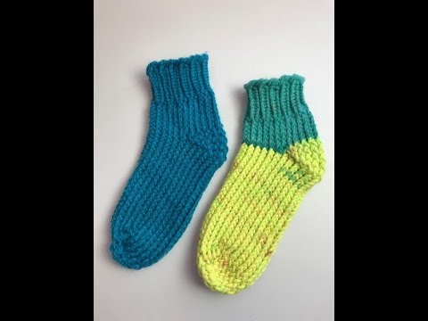 Loom Knit Slipper Sock With A Sewn In Toe Beginner Friendly