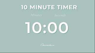 10 Minute Timer | Calm Pastel Teal Countdown (Bell at End) 🌊