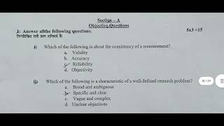 Research Methodology &amp; Biostatistics Final Exam Question Paper, BPO Third Year