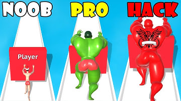 NOOB vs PRO vs HACKER - Muscle Race 3D | Gameplay Walkthrough (Android,iOS)