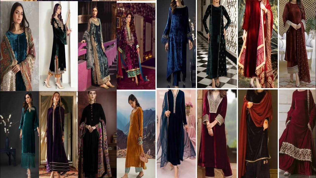 Beautiful & Stylish Velvet Dress Collections||TOP Embroidered Velvet Dress Designs 2025