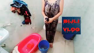 Bijli vlog / Tumpa vlog / No Bra / Desi Girl Clothes washing by hand / Hot Desi girl work at home 4