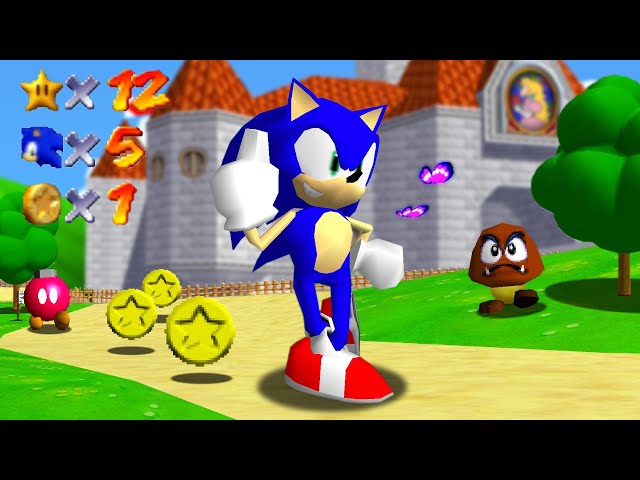 prompthunt: magazine scan of leaked beta footage of the 1998 nintendo 64  game super sonic 64, 3d game, sonic the hedgehog