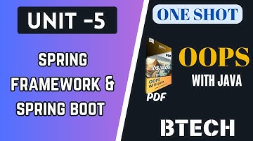OOP with Java Unit 5 Oneshot | Complete Guide to spring Framework and spring boot  |AKTU