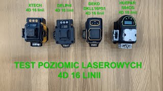 Test Poziomic Laserowych Płaszczyznowych 4D 16 Linii: XTECH, DELPHI, DEKO DKLL16PS1, HUEPAR S04CG