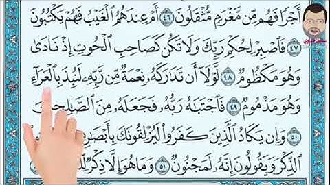 سورة القلم من آية ٤٨ إلى آية ٥٢