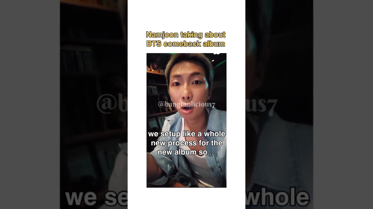 Namjoon talking about BTS comeback in 2026  
