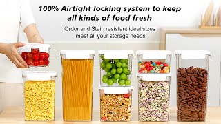 Crystal Clear Airtight Food Storage Containers: ﻿Stackable Design to Keep Kitchen Neat and Organized