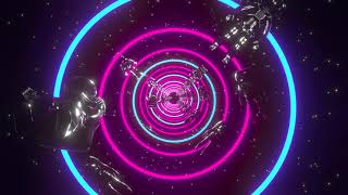 [4K] Spinning Astronaut Circle Tunnel Loop - Cyber Punk Visuals