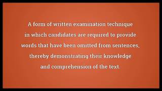 Cloze Meaning