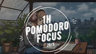 1h de Foco Total | Técnica Pomodoro (25/5) | Lofi | Chuva