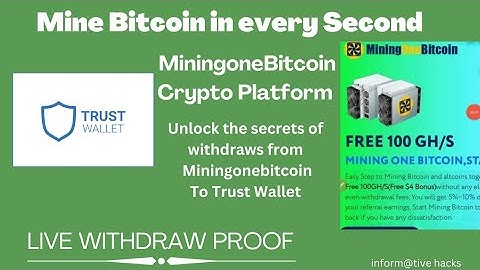 Withdraw from Miningonebitcoin to Trust wallet|Free Mining site|Cloud Mining