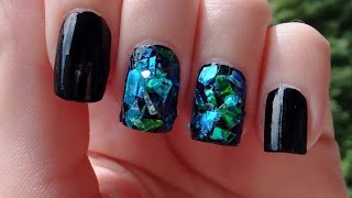 broken glass nail effect pretty