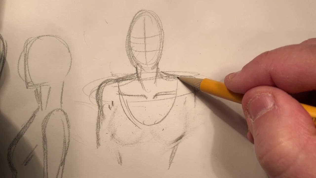 How to Draw Breasts - Gesture Example 1 